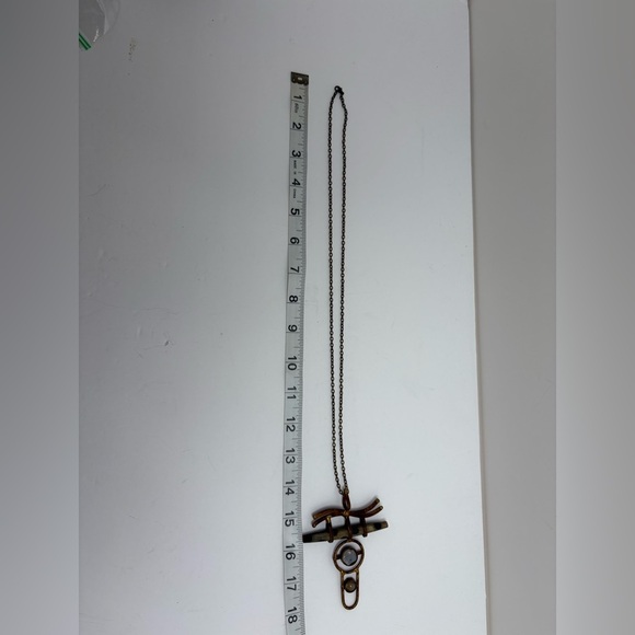 Artistic Vintage Metal and Stone Statement Necklace - Picture 9 of 10